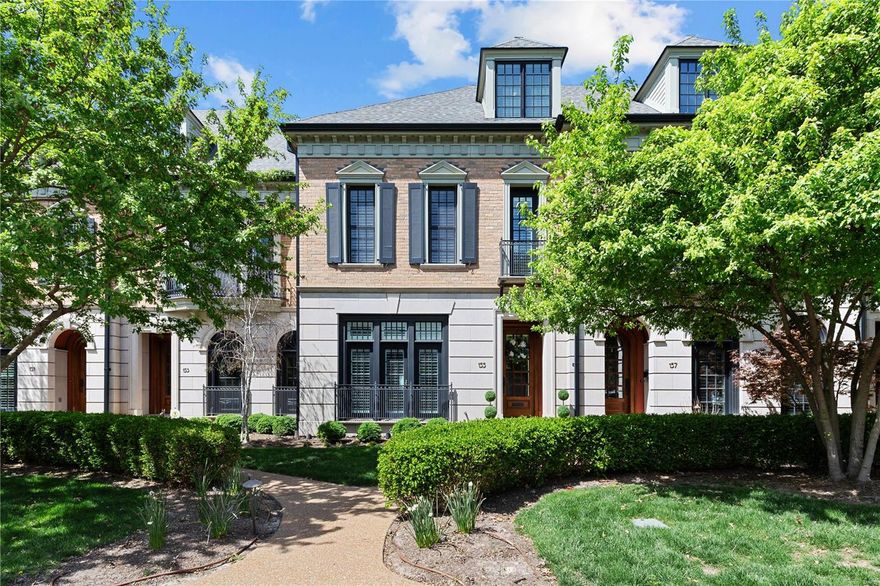 Serenely located on a charming tree-lined block in the heart of Clayton, this luxurious and cosmopolitan townhouse is noteworthy for its warmth, style and sophistication. The versatile layout and flow renders it ideal for entertaining yet evokes the essence of home. Subtly infused with artistic flair that captures the imagination upon entry, the first level showcases a spacious, light-filled living room and dining room with 10’ ceilings, wood floors and custom millwork. Distinguished by custom cabinetry and top line appliances, the gourmet eat-it kitchen is the heart of the home and opens to a hearth room w/ fireplace and a delightful private garden. Perfect for intimate gatherings! Second level offers a Primary Bedroom Suite that benefits from glorious morning light and Spa Bath, two more bedrooms and full bath. Third level is a grand entertainment space w/ BR and full bath plus bonus room. Walk to parks, schools, restaurants & shops! Location: Ground Level, Interior Unit