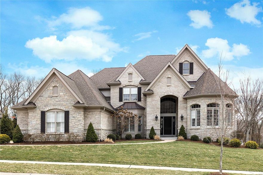 Elegant 1.5 story home in the heart of Chesterfield is nothing less than perfect. From the sleek, smooth finishes to the well thought out custom details in every room, will leave you speechless. The MF has gorgeous Hand Hewn wood flrs thru-out. The large kitchen is the perfect place to entertain featuring an oversize island, Cambria counters, stainless app, dble ovens & an abundance of cab & storage. It seamlessly opens to the breakfast rm & vaulted hearth rm w/flr-clng stone gas FP & french drs leading to the patio, large backyard & inground, Pebbletec pool. MF master suite feat 2 large, cust walkin closets, dual vanity, walkin shower, jet tub & picturesque window w/remote blinds. 3 bdrms on the UL all have shared or private baths & walkin closets. The partially finished LL leaves you w/endless possibilities. It already features a full bath, rec-rm & walks out to the pool deck but has tons of potential to add whatever you desire: media rm, 5th bdrm, etc. This home is truly exquisite!