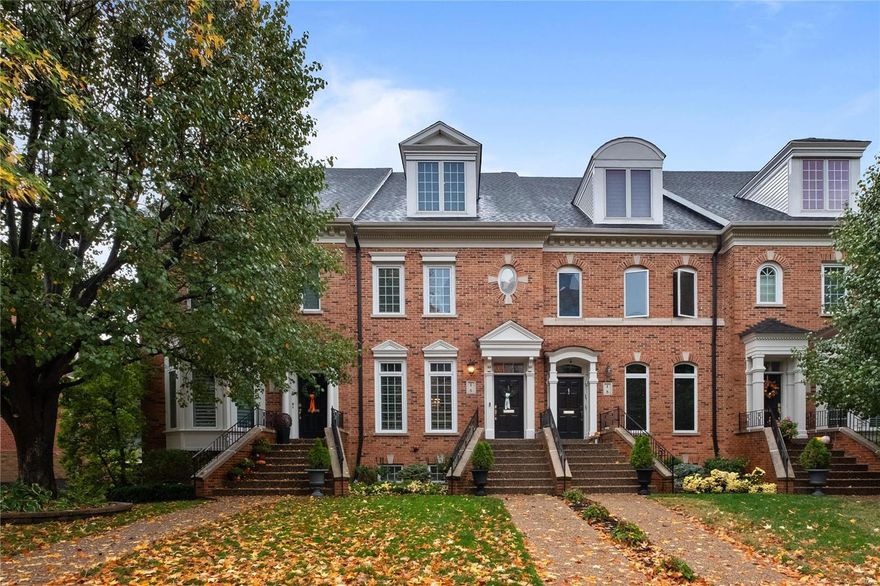 Welcome to 16 Brighton Way; a beautifully renovated Clayton townhome! Walkable to Shaw Park, Straubs, coffee shops, restaurants and the Business District of Clayton.  Hardwood floors throughout home.  Living room, dining room, and hearth room. Stunning white kitchen with marble counters, Wolf range, Sub Zero refrigerator and freezer, Bosch dishwasher, custom cart/island designed with electric, and a Sharp convection microwave oven.  A built-in banquette allows for ample seating. Hearth room has ventless fire place, built-in lighted bookshelves, and entrance to the private deck. Attention to detail in the custom shutters, built in Sonos speakers, heated floors in the primary bathroom, and second floor laundry. Two bedrooms on the second floor, a third bedroom on the top floor with its own full bath and custom closet.  The finished basement adds extra livable space with an entrance from the attached garage, plenty of storage, additional full bathroom, and an electric fireplace. Location: Other