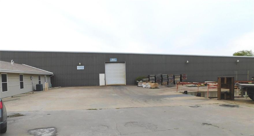 Industrial/Warehousing Site in Jonesburg, MO. 64,000 Sq. ft of Manufacturing and Warehouse facility with 3,000 Sq. ft of Office Space. Facility includes 5 Buildings. 16’ Clear Height Steel Buildings, insulated, multiple dock doors and drive-in doors, concrete floors to handle heavy loads, high capacity electric, public water & sewer and propane gas. Additional 6 acres of available ground with I-70 Frontage. Property location provides easy access to I-70. 60 miles west of St. Louis. All equipment and inventory can be included at a negotiated price. Property includes billboard sign on I-70 with current lease income. Location: Hwy/Interstate Frntg