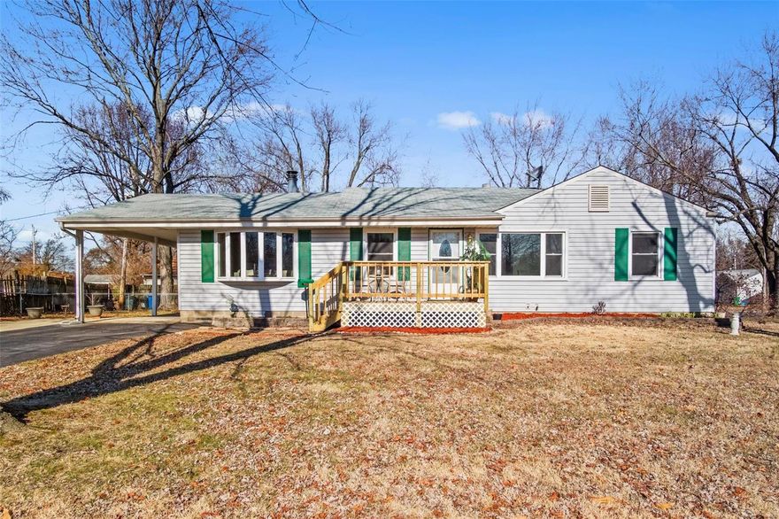 Welcome to this Florissant Charmer  This solid 3 bedroom, 2 bath home has been well cared for a maintained, and is move in ready.  Huge master bedroom addition off the large living, potential for bonus room in the basement where there is an additional full bath.  Brand new front porch added just for you, all windows have been replaced in the last two years, newer roof, and back siding.  Large fenced back yard, with additional storage shed.  Owner has been meticulous upkeeping the systems of the home, and has permitted and met Florissant guidelines for all improvements.
This home is  ready for your final special touches, conveniently located to all Florissant amenities.
