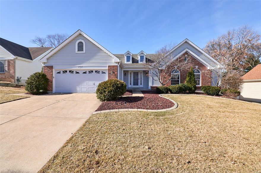 Impeccable, updated ranch in Diekamp Homestead. Gorgeous wood flooring. Vltd Grt Rm w/gas, brick frplc. Sep Din Rm is open to Kit & Grt Rm. Kit has quartz counter & newer applcs. The Brkfst Rm has a pantry & opens to a screened-in patio. Mn Flr Laundry has ceramic flr & handy access off the 2-car gar. The Owner(s) Bdrm has a walk-in closet; Owner(s) bath offers: sep shower & tub plus, dbl sinks & quartz counter. The hall bath has an updtd solid surface counter. The 2 addl mn flr Bdrms each have a beautiful Palladian window. The home has upgraded stained 6-pnl drs on Mn Lvl. The LL offers: Rec Rm, Game Rm Area, Eating/Card Playing Area, full Bathroom (shower), Bonus Rm & 2 areas for storage. The HVAC is newer. The exterior has brick & vinyl w/vinyl soffits & fascia. Curb Appeal edging was added recently to front landscaping. Near Wapelhorst Aquatic Park & Centennial Greenway (walking/riding trails). Convnt to Hwys 364&70. This is a MUST see in an excellent location!