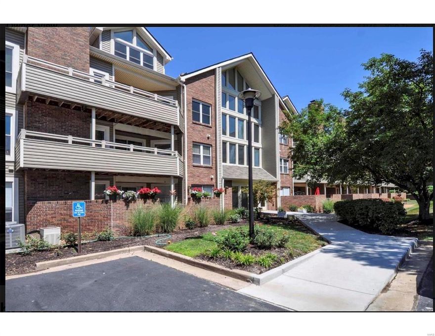 Welcome to this gorgeous condo that is waiting for you to make it your new home! This condo is located on the 1st floor. Worried about getting to the garage? Well don't be because even though there are 2 sets, one on each side of the building, there is an elevator that goes from the garage level to the 3rd floor! It has an nice open floor plan, great size kitchen, private laundry, two full bathes and TWO all brick patios! The electric fireplace is perfect for those cool nights. Oh AND this is a SECURED BUILDING! You also get an assigned parking space in the garage as well as a private storage locker. It's in a prime location in Creve Coeur! Come and see for yourself, it may just be your next dream home! Don't wait because this won't last long! SHOWINGS BEGIN 3/2! Location: Ground Level