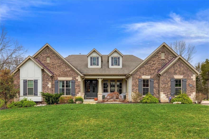 Exquisite brick & stone great room ranch from award winning builder, Fischer Frichtel. Over 4,000 sf of living space enhanced by the finest in craftsmanship throughout. Spacious open floor plan features sophisticated dining room, private study with French doors & stunning great room with 12’ ceiling, stacked stone fireplace, designer lighting & wall of windows. Designer kitchen with marble countertops, stainless appliances, large center island & butler’s pantry adjoins light-filled breakfast room & hearth room with floor-to-ceiling stone fireplace. Sumptuous primary bedroom suite with luxury bath with freestanding tub & shower spa, 2 exceptionally large closets, plus generous-sized bedroom with hall bath complete the main floor living quarters. Walk-out Lower Level includes recreation room with dry bar, family room, 4th bedroom & full bath. Professionally landscaped 3+ acre grounds with deck, stamped concrete patio & 3-car garage.