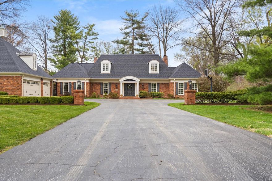 Stunning 1.5-Story home in Frontenac nestled on a serene, flat acre. 5B & 4 full b & 2 half b: Spacious & thoughtfully designed, including a newly renovated primary bath rm & an expansive custom closet. Gourmet Kitchen: Equipped w high-end appliances, a large center island, breakfast area, & a butler’s pantry that seamlessly connects to the elegant dining rm. Outdoor Living: A stunning brick patio, perfect for outdoor dining & entertaining, overlooks a beautifully maintained pool.  Grand Interiors: Soaring 9-ft ceilings & a 6-ft hallway add to the home’s sense of openness. The family rm w a cozy fireplace & the living rm w French drs leading to the patio giving ideal spaces for both relaxation & gatherings. Wood Panel Study: A dedicated, sophisticated space for work. LL: Finished with a spacious rec rm & bar, perfect for movie nights or casual entertaining. Convenient Features: Front & back staircases, a 3-car garage, & updated main systems ensure modern comfort and ease of living.