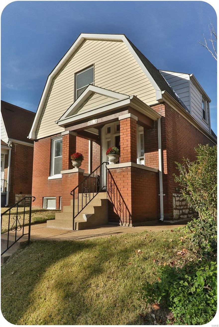 You're sure to love this charming brick Dutch Colonial home located just 3 blocks from Christy Park. Upon entering from the sweet front porch, you'll see how this nicely maintained, updated & well-priced home is just what you've been looking for.  The freshly painted main level has a nicely sized living room with wood floors that flow into a formal dining room that's large enough to invite the whole family over for the holidays. The kitchen has plenty of cabinets & room for cooking with friends. A lovely sunroom just off the kitchen is perfect for additional living space or a breakfast room. Upstairs you'll find the master bedroom with ample closets, newer carpet & full bathroom. The 2nd bedroom leads to a light-filled bonus room that could easily double as your 3rd bedroom, nursery, office or reading nook. Enjoy your large fenced in backyard with 2 car garage. Located between Kingshighway & Morganford & close to many great restaurants, parks & great city living. Additional Rooms: Sun Room