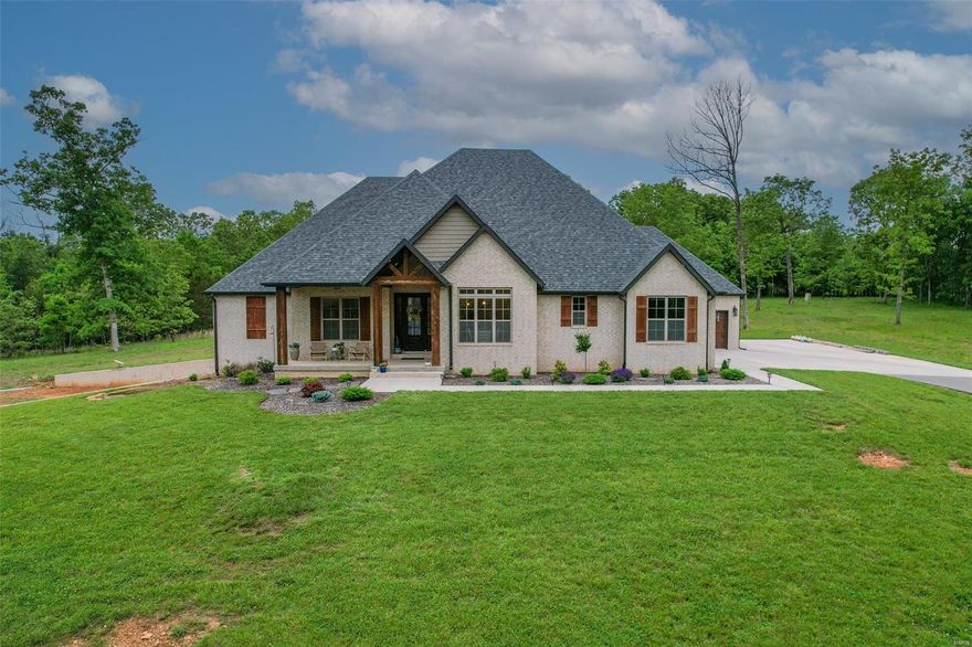YOU WILL NOT WANT TO MISS OUT ON THIS BEAUTIFUL CUSTOM BUILT HOME SITIING ON 46.5 ACRES. THIS GORGEOUS HOME 
OFFERS 4-5 BDRMS,4 BATHS, DINING RM, OFFICE/DEN, FAMILY RM, WORKOUT RM, & GAME/REC RM. HAS THE DESIREABLE SPLIT BEDRM PLAN, LVP VINYL FLOORING & CERAMIC TILE THROUGHOUT THE MAIN FLOOR & 2 GAS FIREPLACES. THE MAIN LEVEL HAS THE MSTR BEDRM, MSTR BATH, LAUNDRY RM, KITCHEN, LIVING RM, SEPARATE DINING, OFFICE OR BDRM, GUEST BDRM, 3 FULL BATHS, COVERED FRONT PORCH & COVERED DECK. THE KITCHEN HAS CUSTOM WHITE CABINETS WITH AN ISLAND, QUARTZ CTPS, STAINLESS STEEL APPLIANCES, WALKIN PANTRY & MINI BAR BETWEEN KITCHEN/DINING RM. MASTER BDRM IS VERY LARGE IN SIZE. A MASTER BTH THAT WILL NOT DISAPPOINT THAT INCLUDES SEPARATE VANITIES, FREE STANDING TUB WITH A GORGEOUS WHITE SUBWAY TILE WALL, TILE WALK IN SHOWER, & SEPARATE CLOSED IN AREA FOR TOILET. ALL BTHRMS HAVE QUARTZ COUNTERTOPS. THE DOWNSTAIRS OFFERS A KITCHEN, FAMILY RM, REC RM, WORKOUT RM, 2 BDRMS & 1 BTH. ALL OF THIS ON 46.5 ACRES!