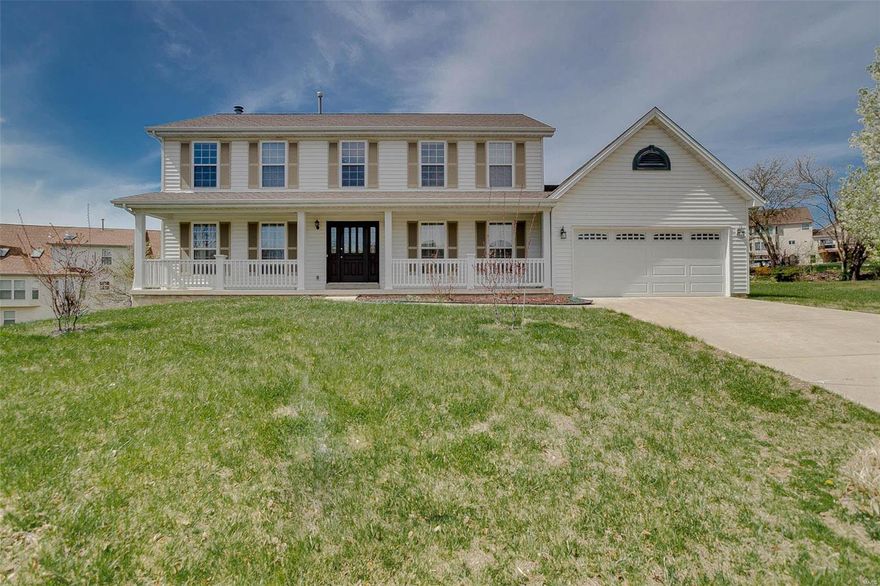 Spectacular 2-Sty home on a .39 acre cul-de-sac lot w/4 Bd, 2.5 Bth & 2600+ Sqft. Soaring 2-Sty Foyer w/hardwoods & coat closet is flanked by formal Dining & Living Rms. French pocket doors in Living Rm, lead to Family Rm w/wood burning FP, bay window & open views of Kitchen. Updated Kitchen (‘19/’20) w/quartz countertops, tile backsplash, 42” cabinetry w/crown molding, SS appliances, island/breakfast bar w/add’l cabinetry, ceramic floors, planning desk, pantry & adjoining Breakfast Rm w/access to rear patio! Main Floor also finds Laundry Rm w/utility sink & Powder Rm. Master Suite walk-in closet w/automatic light & en suite Bth w/soaking tub, dual sink vanity, separate shower & linen closet; find 3 add’l Bd w/spacious closets & full Bth. Unfinished LL features ample storage space! Highlights: new Bruce hardwoods ‘19, recessed lighting, newer carpeting, freshly painted interior throughout most of home ’19, stamped concrete patio, covered front porch & 2-car garage.