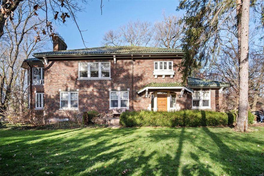 This charming & timeless home sits on 1 acre in the heart of Ladue. It has all the features of a historic home with tons of upgrades. The open floor plan is perfect for entertaining. The living room with 9’ ceilings boasts an arched wood-burning fireplace and leads to a hexagonal sunroom & gracious dining room with 2nd sunroom/billiard room.  Off the foyer is a bedroom with ensuite. The eat-in gourmet kitchen features granite counters & high-end appliances. A grand staircase leads to the primary bedroom with gas fireplace, sunroom, ensuite bath with steam shower, & walk-in closet with built-in drawers. On the 2nd floor are 3 more bedrooms, full bath, & laundry room. Upstairs is the 3rd-floor theater room, wet bar, & 1/2 bath. A 40'x20' Gunite saltwater pool adds beauty to this magnificent setting. Plenty of parking on oversized driveway. Add'l features include mudroom, built-in bookshelves, millwork & mosaic floors, twin water heaters, & digital high-efficiency furnace. Additional Rooms: Mud Room