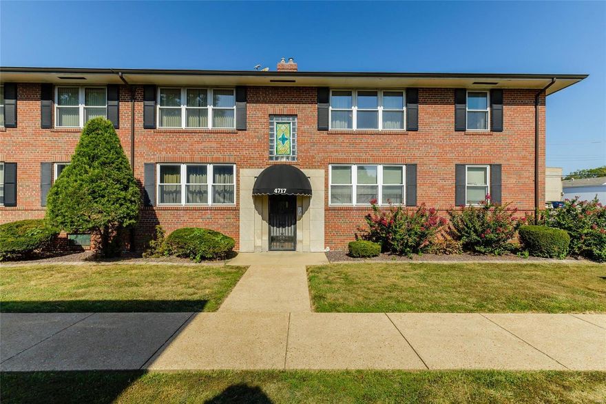 Be ready to fall in love with this amazing 2 BD, 1 BA, top floor St. Louis Hills condo. Enjoy being in walking distance to Frances Park, Ted Drewes, Legrand’s Grocery, Lindenwood Park, Panera, Starbucks, public transportation & so much more! You will be wowed by the hardwood floors, arched openings, thermal dbl tilt windows, open floor plan, new st steel appl, gas range (2020), micro (2020), dishwasher (2018), garden window in the Kitchen & tile back splash. This condo is open and spacious with tons of natural light. The HVAC is new in 2018 and the bathroom is updated (2020) w/raised height vanity, new commode, ceramic tile flrs, re-glazed wall tile & a combo tub/shower. There is covered parking for 1 car and a large basement w/laundry hookups, ample storage & locking personal storage. A monthly fee includes some insurance, common area maint, exterior maint, snow removal (per C&R’s), landscaping, lawn care, water, sewer & trash. Secure building in a fantastic location, SO MUCH TO LOVE! Location: End Unit, Upper Level