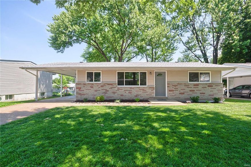 This one is NICE! Absolutely beautiful rehab.  This 3 bedroom ranch has been totally updated, NEW NEW NEW!!  The amazing kitchen with subway tile backsplash, granite counter tops, modern ceramic tile flooring, and new appliances.  Two of the bedrooms have brand new frieze carpet, new 2pnl doors thru out, new roof, 42 in cabinets, new thermal windows, and much more!  Basement finished with 3 more possible bedrooms plus a large family room area.  Main floor bathroom is GORGEOUS!!  Large level fenced yard with shed!  Steps away from the New Dressel Elementary in Lindbergh Schools.  This will not last!