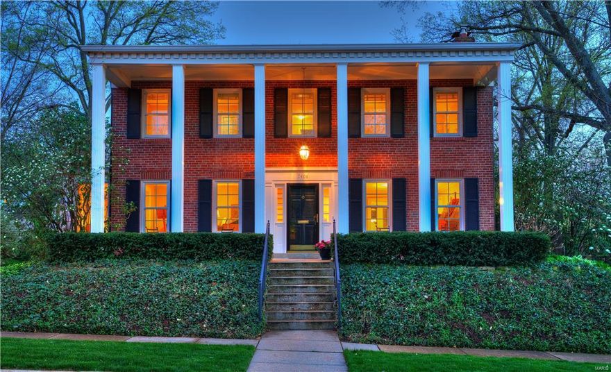 EUROPEAN CONCEPT Clayton Home incorporates green space into your daily lifestyle with oversized windows and the finest architectural details! Extensive addition by noted St. Louis Architect William Bowersox, provides a sophisticated living space that includes a kitchen/hearth room & and 1st floor master suite overlooking the brick courtyard. Original house with formal living room and dining room graciously transitions to the addition with floor to ceiling windows. 1st floor master suite is an oasis with spa-like bath – double vanity and separate tub & shower, walk-in closet and washer & dryer. Current 1st floor office is perfect for a 5th bedroom or out of town guest with access to a full hall bath. Lower level recreational area has access to the backyard and is vented for a 3rd fireplace. Brick patio with jetted pool to swim in place. Fenced back-yard. 2 car attached garage. 4 zones geothermal heating/cooling. Preview this architecturally distinctive masterpiece with 3D tour!