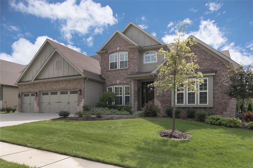 EXCEPTIONAL NEW PRICE! Stunning 3-year old construction by renowned Fischer & Fritchel builders, designed for today's buyers spending more time enjoying their homes. Created as the community showcase, this 4 bed 3.5 bath home offers an airy, open floorplan flooded with natural light. The main level features soaring 9' ceilings and hand scraped hard wood floors. The spectacular great room provides gorgeous views of the expansive patio and yard, while the eat-in kitchen is a gourmet's dream, with granite countertops, custom cabinetry, stainless appliances and a sunny breakfast room. The spacious, sophisticated master suite has customized walk-in closet, shower & soaking tub in the luxury bath. Upstairs, 3 additional bedrooms adjoin a bonus family room. The outdoor living space is thoughtfully planned, with inviting, resort-style pool complete with waterfall, picturesque patio and pergola. Just minutes from all that Chesterfield has to offer, Parkway Central schools.