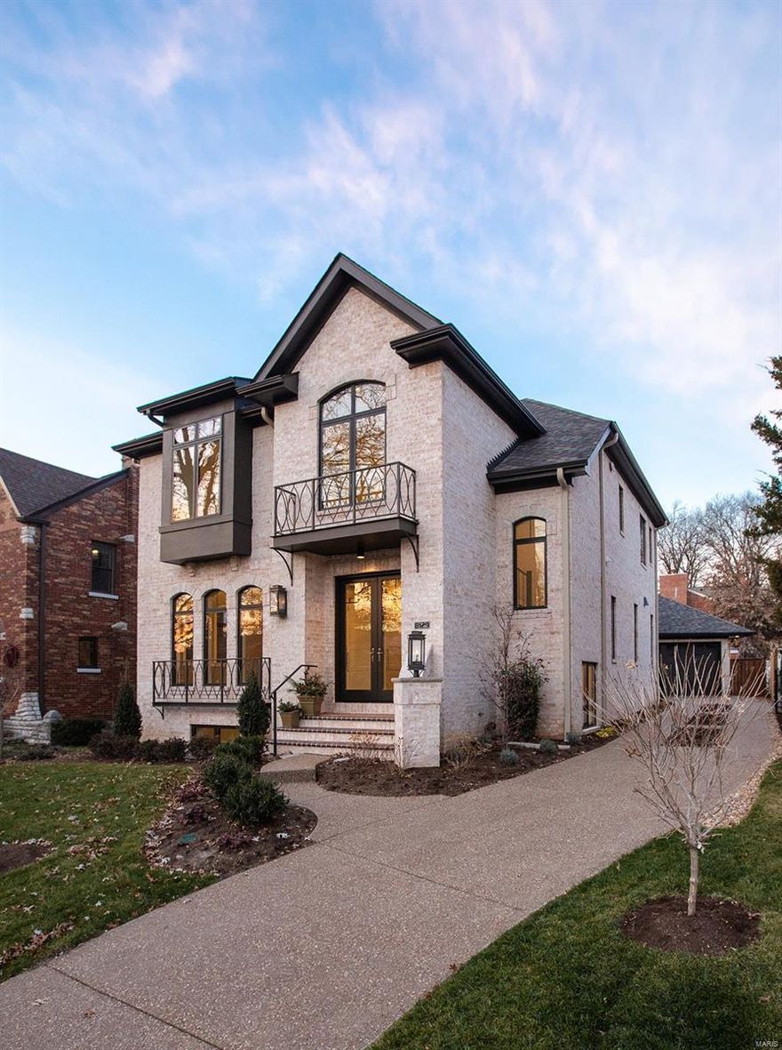 This fresh new sophisticated design by Flower Homes is just right for the Clayton lifestyle. The floor plan is open and bright with 10 ft ceilings, coffers and bays. There are many very special places and an elevator to reach them all. On the main level, as you enter the foyer, the private Study/Living room is to your left with pocket doors for entry to the dining room which opens to the Gathering Room where all the fun happens. A large open upscale Kitchen boasts custom cabinets, Thermador appliances and walk-in pantry and cubby mud room. The beautiful masonry fireplace makes all comfy cozy in winter. And then you enter the all-season glass veranda for indoor/outdoor experience. Ride or walk up to the 2nd level to the stunning Master Bedroom and two more large bedrooms all en-suite and a loft. There is a lovely lower level with a huge Rec Rm, Bar and 4th Bedroom en-suite. A private stone patio and a two car garage is out back. You're going to love this!