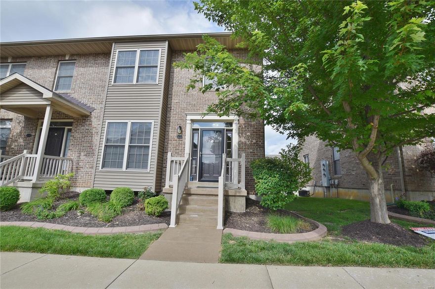 This nice end unit town home offers lower monthly fees of $120 and also offers a side courtyard area so you have more outdoor space as well. Over 1600 sq ft of living space. There are 9' ceilings on the main floor and nice gleaming hardwoods too. Kitchen has 42" cabinets and all kitchen appliances stay. Larger living room has tons of windows that let in so much natural light. Upstairs has closet laundry area, nice master suite with walk in closet and private bathrom with large shower w/ bench seat and double vanity. 2 other bedrooms and nice hall bathroom. The unfinished basement has potential for a nice family room space and has bathroom rough in and lookout windows. Covered deck leads to quaint courtyard area so you can sit outside on a nice day. There is a 2 car oversized garage behind home and parking available at the street in front of home. Your landscaping and snow removal are taken car of by the HOA and some insurance is covered as well in the low monthly fee. Location: End Unit