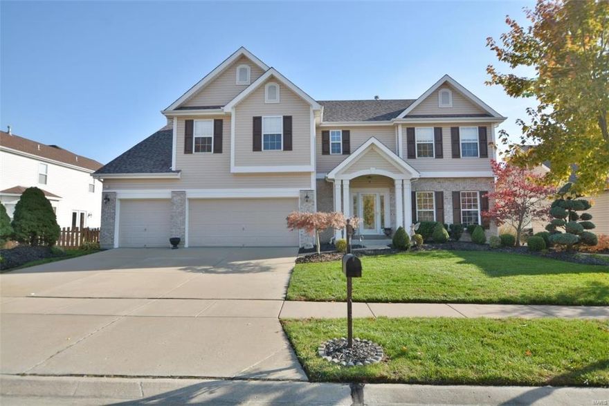 Beautiful 2 story home located on a quiet cul-de-sac in Fieldstone Farms will delight and amaze with all it has to offer, including over 3,100 sq ft of living space and a stately front entrance.   A formal living room and dining room offers fantastic holiday entertaining space.  The family room boasts a gas fireplace as the focal point and beautiful hardwood floors.  A stunning kitchen with maple cabinetry, cambria counter tops and center island opens to a breakfast room.  Upstairs are 4 bedrooms including the vaulted master bedroom with 2 closets and newly remodeled full bath. Two bedrooms share a jack & jill bath and the fourth bedroom has its own private bath. Additionally there is a large bonus room and convenient second floor laundry.  Beautiful landscaping in front and backyards with a sprinkler system.  Rear yard is fenced and has a large stamped concrete patio.  A three car attached garage completes this amazing home.  Subdivision offers a community pool.