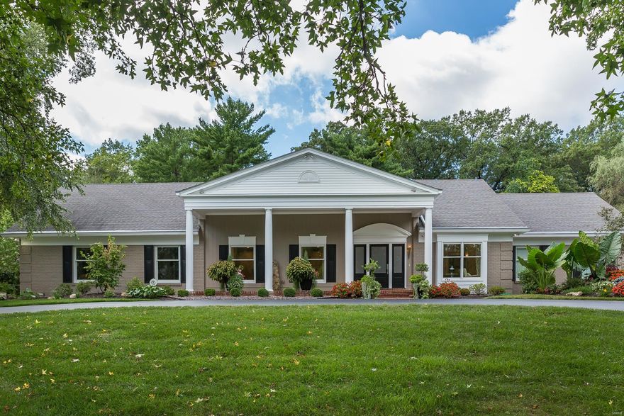 Stepping inside this picturesque Frontenac 1 1/2 story is like entering a tranquil spring & letting it wash over you. Richly modern & amplified with natural elements, the details in this completely custom remodeled home are bespoke and luxurious.The interior blends optimally w/ the outdoors through walls of windows & just enough wall space to provide ample focus points, while creating an open, light-filled & artfully designed flow. Imminently livable, manageable & at the same time splendidly dramatic, this home is perfect for any size family w/ spillover areas that include a covered terrace & gorgeous pool w/ newer pool deck. Kitchen with 2 islands, designer appliances, Jasper mosaic & quartz counters, lighted onyx endcap (stunning!) & stone tile backsplash. Main floor owners' suite w/ dual dressing areas. Spectacular baths throughout.Upstairs flex space adjacent to bedrooms & a great LL w/ built-ins, office, game space & a 1066 bottle wine cellar. 21st century serenity at its best! Additional Rooms: Wine Cellar