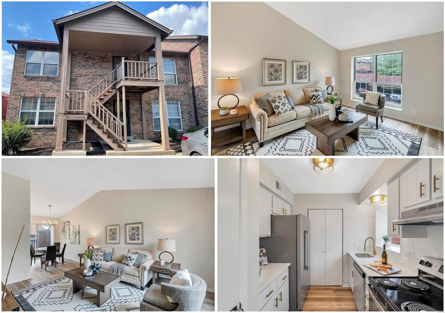 This condo has been beautifully renovated and is move-in ready! Wonderful first impression as you enter to find a light, bright interior boasting an open floor plan, soaring vaulted ceiling, new flooring and lighting, an updated kitchen and bath! The living room, dining area and kitchen flow nicely together making entertaining easy! The sliding glass doors off the dining area lead to a spacious, low-maintenance deck - the perfect place to enjoy your coffee. The beautiful kitchen features pretty white cabinets, quartz counters, classy gold hardware, and all new stainless appliances. In-unit laundry off the kitchen, too! Both bedrooms are generous in size. Lovely updated hall bath! Great location close to shopping and restaurants, yet nicely tucked away off the beaten path! Wild Acres Park right around the corner w/ spring fed lake. Covered parking space plus 2 additional assigned spaces! Easy to show and available for a quick closing. Location: Upper Level