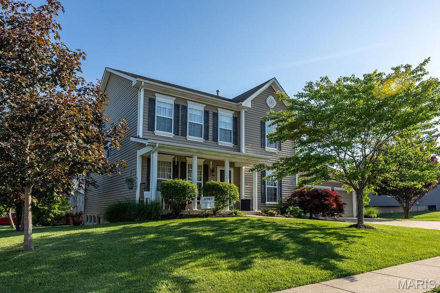You won’t want to miss this 2-story home on a desirable corner lot in Wentzville offering 4 beds, 3 baths, and a functional open layout. The main level features an open concept living room/kitchen with granite counter tops, stainless appliances, breakfast bar, and pantry. Separate dining and sitting room off the main entrance add versatility. Upper level includes a large master bedroom with walk-in closet and private bath plus three additional bedrooms all with walk-in closets. Partially finished lower level provides additional recreation space and ample storage. Fenced backyard, concrete outdoor patio, and oversized 3-car garage. Convenient location near schools, shopping, and major highway access.