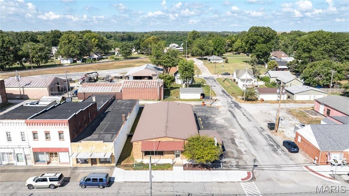 Aerial perspective of suburban area