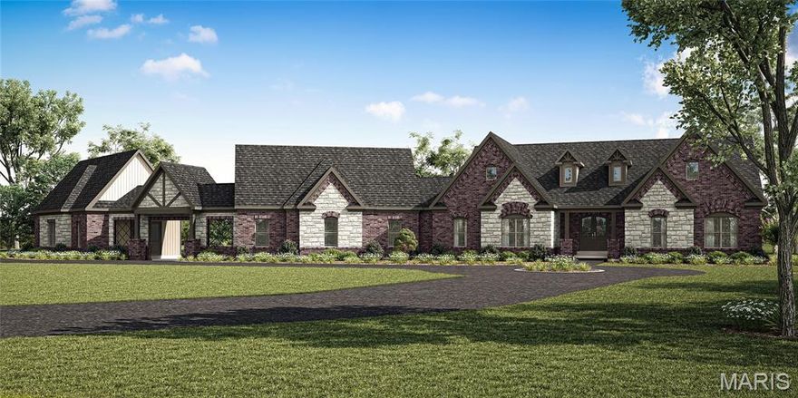 Experience Luxury living on 5 acres in this new custom built home, by TR Hughes Homes which is currently under construction & will be available for a late spring move in.  Blending classic architectural design with a striking stone & brick exterior, James Hardie siding, cedar accents, and Andersen windows. A circle drive leads to two separate 4 car garages with 8' tall garage doors, finished painted walls, concrete floor coating & a Porte Cochere connecting them, which any car enthusiast would love.  This home has a beautiful 8' tall arched glass double front door, 11' ceilings in the main living areas, an oversized fireplace with stone to the ceiling & stunning floors. The custom Kitchen is a chefs dream with designer finishes, including a large island with lots of seating, GE Cafe appliances including cooktop with cabinetry hood and double oven, Kohler sinks, pot filler, Quartz countertops & a Herringbone tiled backsplash. The large walk-in butlers pantry has built-in cabinetry with Cambria countertops, making for the perfect location for a coffee bar. The laundry room also includes built-in cabinetry, Cambria countertops and a laundry sink. Off of the Dining room, there is plenty of room to entertain under the grand 20' x 20' vaulted covered stamped concrete patio.  The Primary suite has a tray ceiling with crown molding & lighting, 2 separate walk-in closets with custom shelving, a luxury bath with a freestanding tub, separate tiled shower with seat, dual vanities, a private water closet, Cambria countertops & a linen closet.  There is an additional bedroom suite with it's own private bath & walk-in closet.  The other 2 bedrooms each have their own walk-in closet.  This home is also equipped with a security system that includes cameras and a technology package. Additional highlights include 12" x 24" tiled floors in all 4 bathrooms & laundry room, GAF HDZ Shingles, 8' tall doors, matte black levers, iron spindles, 5 1/4" painted wood door casing, 7 1/4" painted baseboards, a 22 kw whole home gas generator on a concrete pad, Irrigation system, ( 2 ) 50 gallon hot water heaters & so much more!  As a bonus, there is a vault room as well.  A total of 12 homesites at Twin Silos with only 7, five acre lots remaining.
