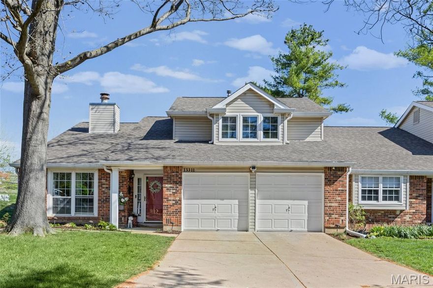 Welcome to refined comfort in one of Chesterfield’s most desirable locations! This exceptional 3 bedroom/3 bath, end-unit villa, one of the largest floor plans in the community—offers an elevated blend of space, updated style, and privacy. Step inside to a stunning entry that opens into a dramatic vaulted living room, where a striking two-story wood-burning fireplace creates a warm yet sophisticated focal point. Natural light pours through the space, enhancing the open, airy feel throughout the main level. Just steps away, a beautifully updated kitchen is designed for both everyday living and effortless entertaining, featuring granite countertops, a convenient eat-up bar, and newer appliances. Just beyond, an expansive dining area provides the perfect setting for hosting gatherings of any size, all while enjoying abundant natural light and direct access to a private patio enclosed by a privacy fence—ideal for quiet mornings or evening relaxation. Just off the dining there is a stylish half bath, a generously sized finished laundry room with extensive storage. Upstairs, you’ll find three spacious bedrooms, including a luxurious primary suite complete with a walk-in closet and an updated en-suite bath. Two additional large bedrooms share a well-appointed, updated hall bathroom. Additional highlights include an oversized two-car garage and the rare benefit of rental eligibility—offering both lifestyle flexibility and investment potential if ever needed. This home seamlessly combines seclusion, style, comfort, and convenience—all in a premier Chesterfield location. Schedule your private tour today!