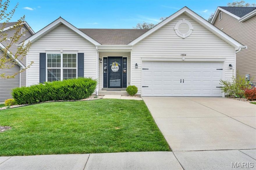 Just 5 years old, this move-in-ready 3-bedroom, 2-bath ranch has been meticulously maintained and offers over 1,500 square feet of comfortable main-level living with a bright, open-concept layout. The kitchen is a standout feature of the home, showcasing quartz countertops, soft-close cabinetry, and generous prep space while opening directly to the main living area for easy entertaining and everyday living.

The spacious primary suite includes a private full bath and two closets, while two additional bedrooms provide flexibility for family, guests, or a home office. Main-floor laundry adds everyday convenience, and the clean, unfinished basement offers excellent storage with opportunity for future finishing, hobbies, or recreation space.

The partially enclosed deck extends the living space outdoors and creates a great setting for relaxing evenings or weekend gatherings. Located in the highly desirable Rockwood School District, this newer ranch offers an increasingly hard-to-find opportunity to enjoy modern main-floor living at an approachable price point within the district.