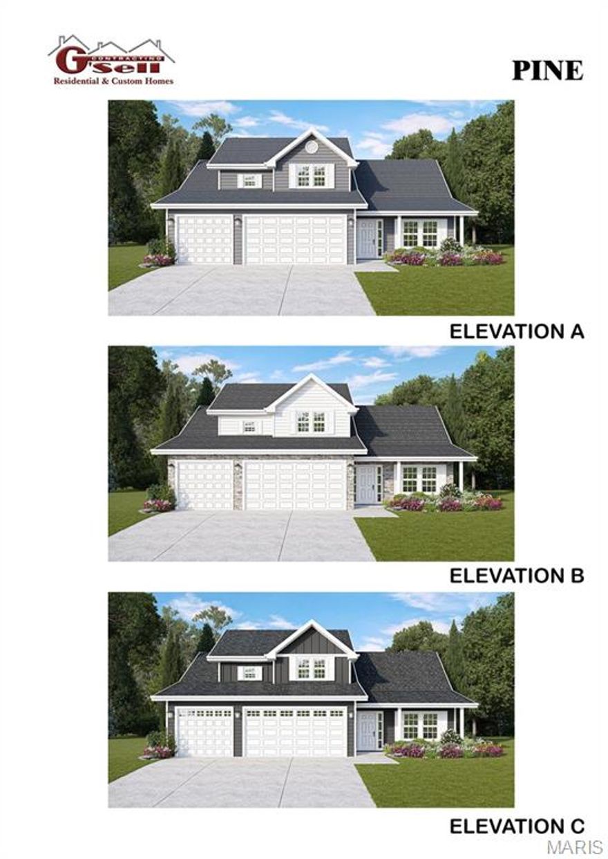 Several lots to choose from, including walk-out, flat and cul-de-sac lots.  Choose from 8 models:  Ranch models include, The Del Rio with 1,272 sq ft, 3 Bed and 2 full Bath, and 2-car garage--The Cypress with 1,426 sq ft, 3 Bed and 2 full Bath, and 2-car garage--The Dogwood with 1,766 sq ft, 3 Bed and 2 full Bath, and 2-car garage--The Hickory with 1,600 sq ft, 3 Bed and 2 full Bath, and 3-car garage.  1 1/2 Story, The Pine model with 1825 sq ft, 3 Bed and 2 1/2 Bath, and 3-car garage.  Several 2-story plans to include the Red Bud I with 2,054 sq ft, 4 Bed and 2 1/2 Bath and 2-car garage, The Pin Oak with 2,196 sq ft, 4 Bed and 2 1/2 Bath and 2-car garage, and The Sycamore model with 2,445 sq ft and 4 Bed and 2 1/2 Bath, and 2-car garage.