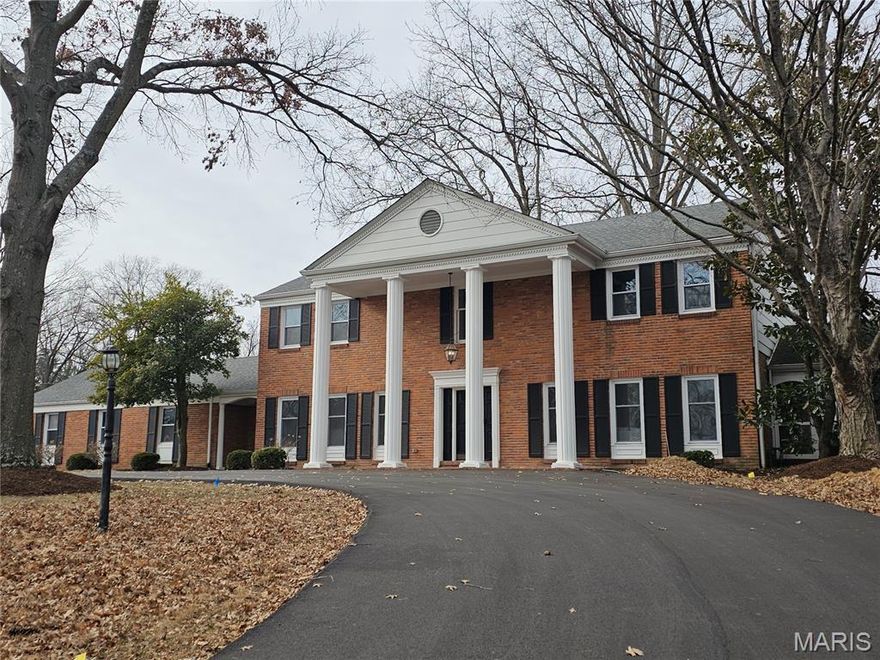 Back on market at no fault of seller: Spectacular Frontenac renovation in Ladue (Conway) School district. This stately 2-story home features 4 bedrooms and 3 full baths on the second floor. The primary suite has a large carrara marble  surround shower, luxurious soaking tub, private water closet, two vanities, as well as a generous walk-in closet. There is an en-suite shower for the second bedroom with waterfall tiled walls. The final two bedrooms share a third bathroom. A second floor laundry room rounds out the floor.

The main floor was designed to activate multiple areas, with a formal dining room, sitting room, and open floorplan through the kitchen and living room. The kitchen features Thermador appliances and quartz countertops siting on custom cabinetry. The walk-in pantry has custom shelving, cabinetry, and a sink/coffee station. The Kitchen's 11ft island with seating makes a perfect transition to the living room, which has a stately, slate-surround direct-vent gas fireplace. Just off of the living room is a heated 3-seasons room. Entering the home from the oversized 3-car garage, there is a mud room with custom hall trees and laundry station, as well as a powder room complete with a live-edge walnut custom vanity.

Outside, the driveway has been completely refinished, a new paver patio has been installed, and an acre of flat ground is perfect for outdoor activities or adding a pool, which can easily be done.