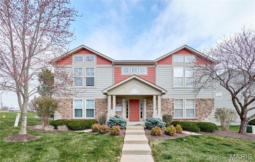 Move in ready 2 bedroom condo in Montecito! Bright and open great room with vaulted ceiling and ceiling fan flows into the kitchen featuring a 10’ breakfast bar, abundant storage, wood cabinetry, refrigerator with ice maker, dishwasher, smooth top electric range, and built in microwave. Vaulted dining room located just off the kitchen. Convenient 8’ x 5’ laundry room. The primary bedroom offers a vaulted ceiling, ceiling fan, neutral carpet, large walk in closet, and a door leading to the deck. Second bedroom also features neutral carpeting. The full bath includes a large vanity, soaking tub/shower, and linen closet. Additional highlights include a secure 13’ x 7’ storage room in the basement common area, an extra long private garage with opener, and additional parking in front. Enjoy all the St. Peters amenities.