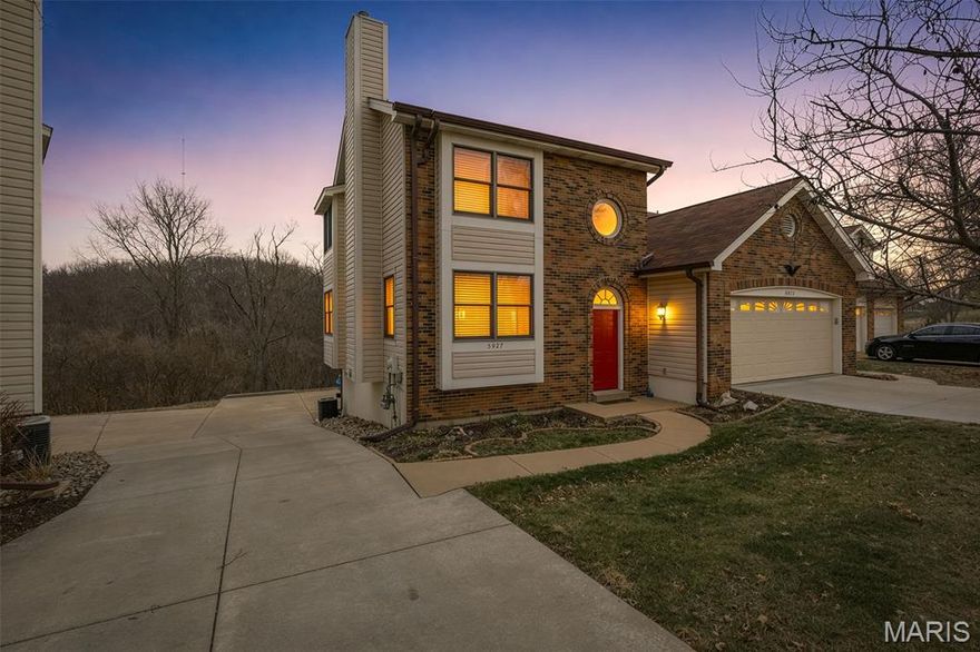 Welcome to the timeless style this beautifully updated 2-bedroom, 2.5-bath townhome has to offer. Nestled within the highly sought-after Duchesne Parque community in South St. Louis County, offering a rare blend of sophistication, comfort, and low-maintenance living. Thoughtfully enhanced throughout, this residence is ideal for discerning buyers seeking quality, convenience, and understated luxury. The main floor showcases newly installed laminate flooring (2024), fresh designer-inspired paint, and refined lighting selections that elevate the home’s ambiance. A gel-burning fireplace creates a warm focal point, while the main-floor laundry adds everyday practicality. The renovated kitchen features beautifully refinished cabinetry with updated hardware, new sink and faucet, stylish backsplash, and a new garbage disposal—an elegant and functional culinary space with overhead exhaust and light. Upstairs, two generously proportioned bedrooms offer comfort and privacy. The primary suite is appointed with an updated bath featuring a frameless glass shower door (2023), complemented by Rainfall shower head and a distinctive 32" port-style window that enhances natural light and architectural interest. The oversized 2-car garage with storage—an exceptional amenity in condo living, private deck overlooking tranquil wooded views, ideal for quiet mornings or social gatherings.  Added Features: Six-panel doors and 4.5" baseboards, Faux wood blinds throughout.  
Peace of Mind: The home has passed occupancy inspection and includes a one-year home warranty, offering added assurance for the next owner. Perfectly positioned near premier shopping, dining, parks, schools, and major highways, this residence provides effortless access to the best of South County living. 
Schedule your private showing and begin the new year in a residence that truly stands apart.