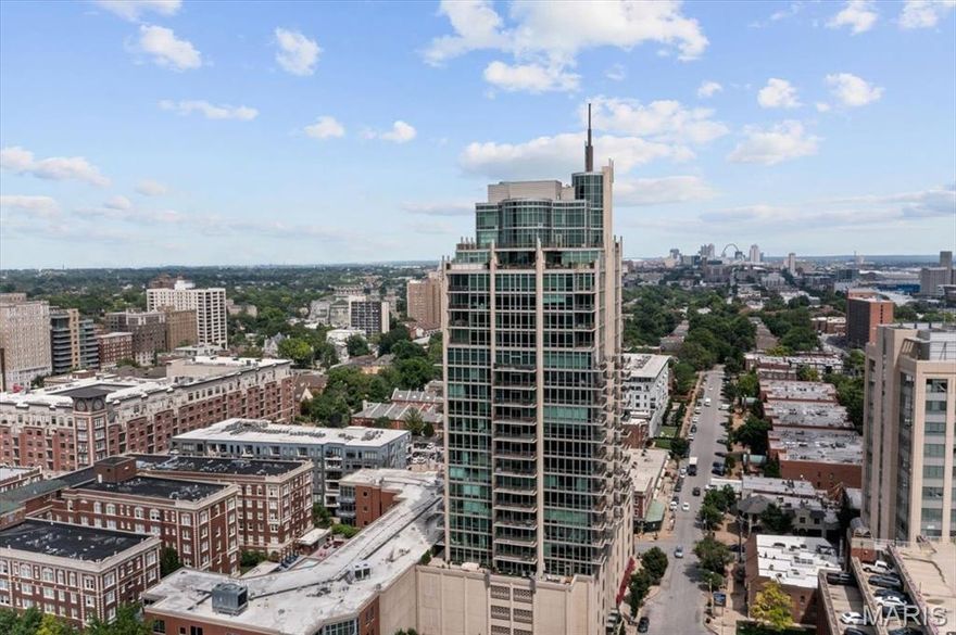 Park East Tower redefines city life. It offers the comfort and convenience of modern architecture  with the character and energy of the Central West End. Inside, you will find a spacious Penthouse with high ceilings , open floor plan, floor-to-ceiling windows and a gourmet kitchen. Stunning views from your balcony of the Arch, downtown St. Louis, and the heart of the CWE. And modern conveniences like enclosed parking, high-speed Internet access, and a friendly door attendant. Spend the morning in the Fitness Center or the afternoon on the terrace by the pool. Outside, you are just steps away from Forest Park, galleries, shops, restaurants and cafes. Living in the Park East Tower Penthouse #2103 is living well. The beauty of living at Park East Tower is that it is whatever you want it to be. Sometimes that means morning espresso and the Times at a sidewalk table for one. and sometimes it is coffee for two on your private balcony. It is dinner parties in or a night out at the Muny. Other days you may choose a bike ride through Forest Park, visit the St. Louis Art Museum, play golf, rent a paddle boat on the lake below the Art Museum and there is always the free zoo to take the grandchildren to see. Because it's all right here at Park East Tower, your options are endless.