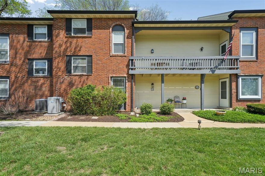 Updated 3-level townhome with three balconies in an amazing Chesterfield location. This 3-bedroom, 4-bath home offers 1,952 total sq. ft. of living space, including a finished walk-out lower level, a 1-car oversized garage, and an additional reserved parking space. The open main level features hand-scraped hardwoods, large Pella windows with built-in blinds, and a spacious living room that opens to a private balcony overlooking the park-like backyard. The adjoined dining room boasts exposed brick and a sunny bay window. You'll love the bright white kitchen featuring 42” cabinets, a backsplash, and a suite of stainless appliances (Refrigerator, Microwave, and Gas Range all new in 2020).

The upper level offers hardwood floors throughout, including a primary suite with dual closets and French doors leading to a private balcony. The finished walk-out lower level adds versatile space for a family room or home office, complete with a bay window and electric fireplace that leads to an expansive brick patio. Major updates include HVAC (2021) and front entry door (2020). Enjoy the community clubhouse and pool just steps away! Prime Parkway Central location with easy access to I-40/64, shopping, and dining!