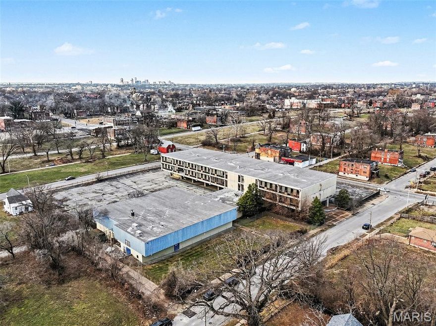 This property offers a rare opportunity to acquire a sizable urban school site in the heart of St. Louis City. The Stowe School building encompasses 73,320 square feet of gross building area on a 3-acre lot, located within a designated Opportunity Zone, making it an ideal candidate for redevelopment or adaptive reuse. The property is owned by the St. Louis Board of Education and provides excellent access to the surrounding community, including nearby MetroLink stations at Wellston and Rock Road, as well as St. Louis Lambert International Airport just 14 minutes away.
The site enjoys strong visibility and accessibility, with traffic counts along Goodfellow Boulevard and Dr. Martin Luther King Drive providing consistent exposure. The surrounding demographics include a population of over 17,000 within a one-mile radius and a median household income of $31,415, highlighting a community-oriented location. The property is located in a moderate-to-low flood risk area, offering additional security for future investment. This offering is ideal for investors, developers, or organizations seeking a unique opportunity to repurpose a prominent urban property with significant potential. SLPS
