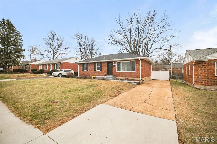 Don't miss this fantastic opportunity to own a beautifully updated ranch home on a spacious lot in highly sought-after Kirkwood area. It is located just across the street from Kirkwood Middle School.  This charming ranch is brick on all 4 sides.  The spacious living room boasts a large picture window that fills the space with natural light.  The entire house has been remodeled, with  beautiful hardwood floors in the living room and main level bedrooms. The  basement has a bedroom, a large bonus/rec room and  a  full bathroom. Outside, enjoy a level fenced yard, a storage shed for tools or hobbies, and a deck, ideal for outdoor gatherings. Situated on Manchester Road, this home is just minutes from all the conveniences of Kirkwood's charming shops, dining, parks. The home  has plenty of space for your vehicles and guests with a large driveway, and on-street parking combined.    Highway 270 is minutes away.