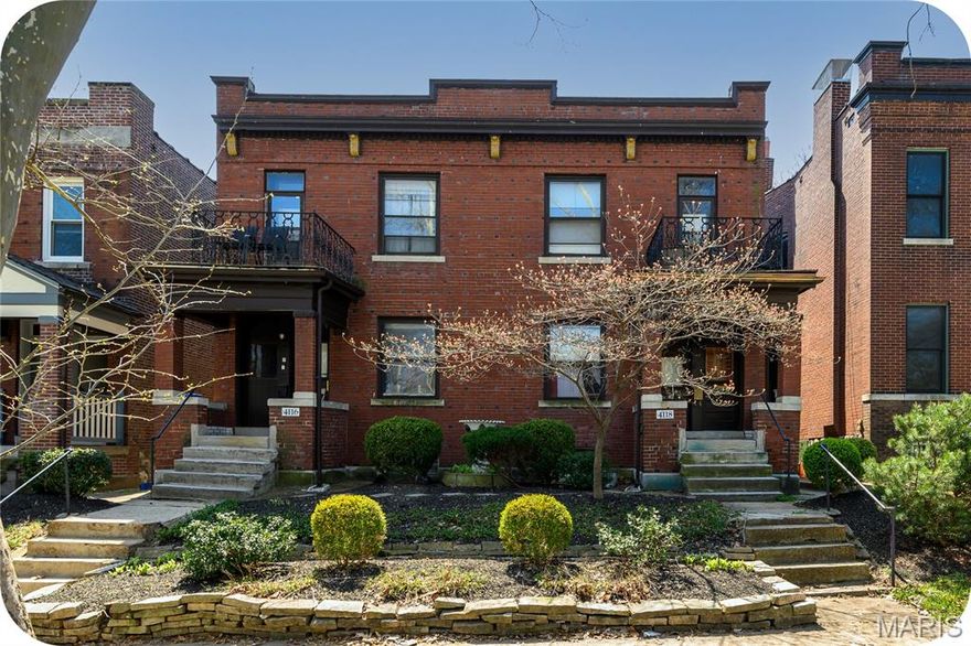 Exceptional investment opportunity in highly sought-after Tower Grove Heights, directly facing Tower Grove Park, one of the city’s most beloved and active parks. This well maintained historic 3-family building blends timeless charm with strong income potential. Perfect for investors seeking solid income or for those looking to live in one unit while enjoying rental income from the other 2. The building features two 1-bedroom, 1-bath units, each nearly 1,000sf. The third unit is a spacious two-story 3-bedroom, 1.5-bath unit at almost 2,000sf. The property maintains historic character with original fireplaces, pocket doors and detailed trim that adds charm and appeal. Rents range from $825 to $1,545 per month, reflecting strong income potential. Tenants enjoy off-street parking in the rear, along with access to basement laundry and additional storage. Unbeatable location just steps from the park, offering farmers markets, food trucks, festivals, pickleball and tennis courts, kickball fields and walking paths perfect for biking or strolls. Easy to rent and consistently income producing, this is a rare opportunity in one of St. Louis’ most desirable neighborhoods.