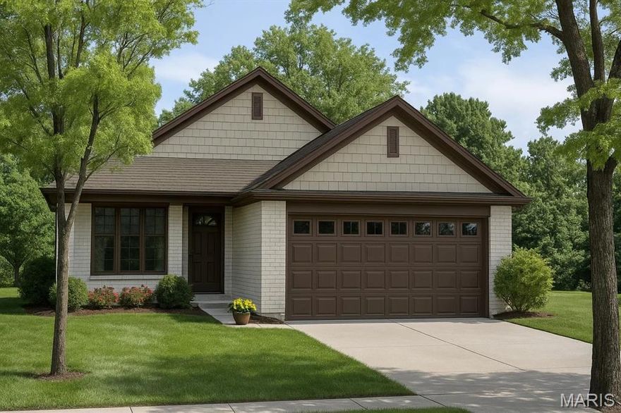 Welcome to The Cameron Lake, a beautifully designed new construction home offering 3 bedrooms, 2 full baths, and 1198 sq ft of thoughtfully planned living space with a 2-car garage. This open-concept layout features a vaulted great room and vaulted primary bedroom, creating a bright and spacious feel. The kitchen is finished with 42” custom cabinets with crown molding, granite countertops, an undermount sink, installed cabinet pulls, stainless steel appliance package, and modern lighting. Luxury vinyl plank flooring runs through the main living areas, with upgraded carpet in the bedrooms.
The primary suite includes a walk-in closet and an ensuite bath with adult-height double vanities and granite countertops. Additional bedrooms feature mirrored closet doors. Enjoy outdoor living with a covered front porch, sliding door to the backyard, oversized driveway, and a 6’ white vinyl fenced backyard. The insulated and drywalled 2-car garage includes an opener with keypad. Located in the Hunter Oaks subdivision with walking trails, dog park, and common areas, all within walking distance to an elementary school, local restaurants, and a local gym.