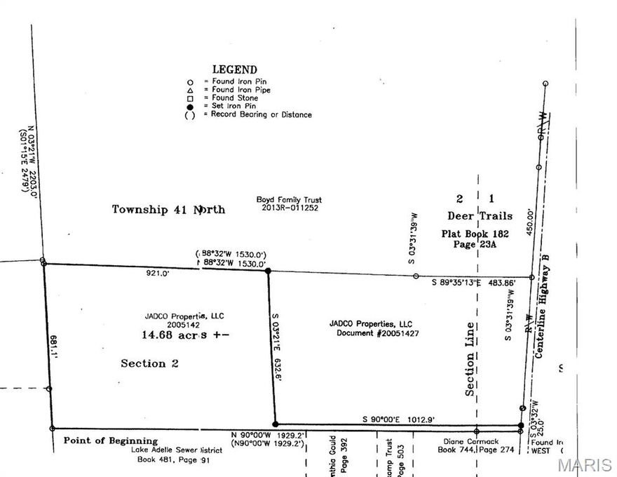 Section 2 on survey 14.68 acres. This perfectly secluded private lot is a great place to build your dream home with lots of space to spread out. Close to shopping and highways.