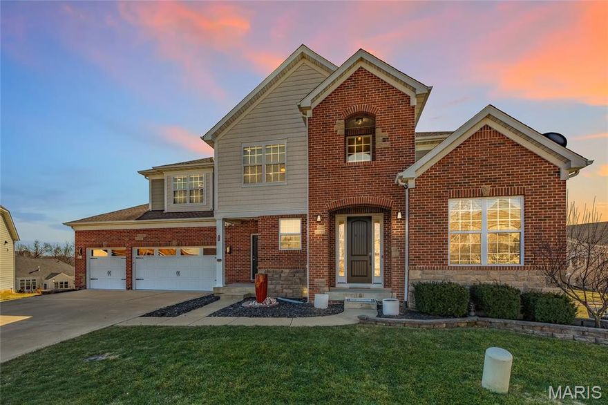 Stunning, fully updated 5 bedroom, 4.5 bath two story home offering over 5,400 square feet of total living space in the highly sought after Rockwood School District, just minutes from the future Downtown Chesterfield development. This light filled home features wide plank hardwood flooring, custom millwork, soaring ceilings, and multiple fireplaces throughout. The impressive great room flows seamlessly into the chef’s kitchen with quartz countertops, large center island, custom cabinetry, stainless steel appliances, and a walk-in pantry, making it perfect for both everyday living and entertaining. The main level hearth room with fireplace offers a cozy secondary living space, while the dedicated office provides an ideal work from home setup. The spacious primary suite features a tray ceiling, oversized windows, a spa style bath with soaking tub, walk in shower, dual vanities, and a custom walk-in closet. The finished lower level is an entertainer’s dream with a full bar, expansive recreation area, media space, game area, plus an additional bedroom and full bath, making it ideal for guests or multigenerational living. Outside you will find a level backyard, oversized three car garage, and a prime Chesterfield location close to shopping, dining, parks, highways, and the area’s newest entertainment district. This is a rare opportunity to own a truly move in ready home in one of West County’s most desirable neighborhoods.