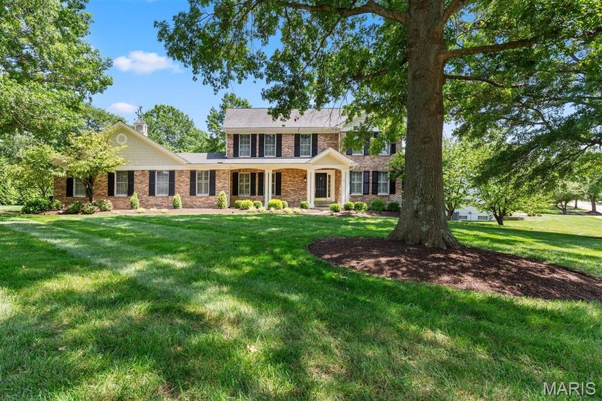 Welcome to your dream home in the coveted Wilson Farms Estates! This beautifully crafted DeShetler-built residence features solid brick and Hardie Board construction, making it a perfect family sanctuary.

Step inside to find a warm atmosphere with an open flow from the upgraded kitchen to the spacious great room. The remodeled kitchen (2017) boasts an Azul aran granite island and quartz side counters, offering ample storage for all your culinary needs. A striking beamed ceiling connects the kitchen to the family room, enhancing the home's charm.

Enjoy the comfort of two new furnaces and air conditioning units (2021) and a new water heater (2023). The elegance continues with all-new hardwood floors upstairs (2023) and a renovated master bath with a vaulted ceiling for added luxury.

The expansive screened porch overlooks a serene, peaceful backyard with space for a future pool, complemented by a sprinkler system for lush landscaping. The finished lower level features a wet bar, surround sound, workout area, and ample storage, including a cedar closet. With two cozy fireplaces—one in the family room and another in the lower level—this home is perfect for lasting memories.

Outside, new masonry stonework and two patios (2023) create an ideal setting for gatherings. Located in the desirable Wilson Farm Estates with easy access to Chesterfield’s amenities & Highway 64/40.

This move-in-ready home, drenched in natural light, is waiting for you to make it your own!