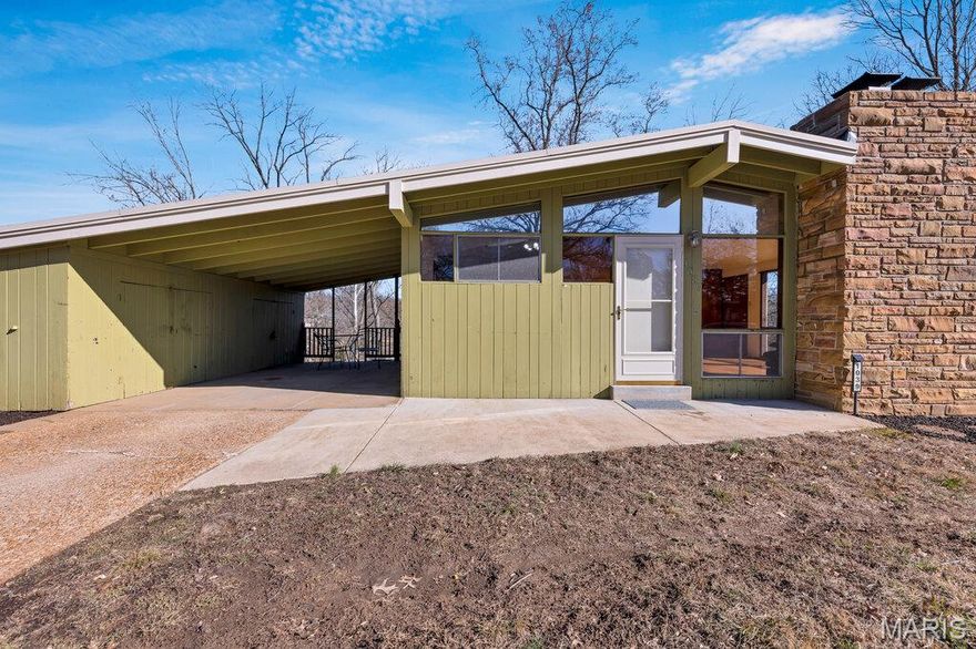 Move in ready Mid Century Modern 3 bedroom 1 bath  Lindbergh Schools, close to Grants Trail.  Very clean, refinished hardwood floors.  Wood burning fireplace on main floor.  Plenty of closet space.  Much larger than it looks. One of the few Mid Century Modern Ridgewood Community Homes with a basement.  The partially finished basement has a ventless gas fireplace.  The basement could be used as additional sleeping area and office space. Walkout to patio.  Backs to woods. Deposit of $1,000. Absolutely No Pets and No smoking. 1 Year lease required.  Available 02/07/2026