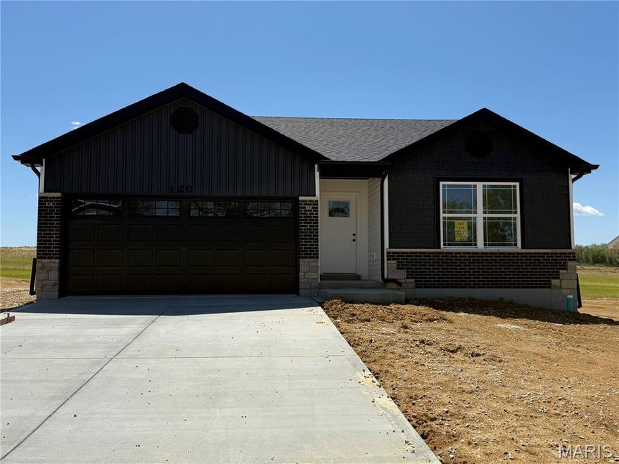 BRAND NEW home with every option you could imagine! They include vaulted ceilings, rounded “bullnose” corners, granite or quartz countertops, stainless steel appliances, 42" cabinets with "cushion close", custom neutral-colored paint job throughout, LVT flooring throughout most of the home, framed windows, taller baseboards, adult-sized cabinets in bathrooms with marble countertops, walk-in closets, upgraded carriage garage doors with openers on 2 CAR Garage, full bath rough-in, panel doors (many varieties), and upgraded water/light fixtures throughout the house! MAIN FLOOR laundry! Fully sodded yard (front/sides/back). *Pictures are of previously built homes. Builder/Broker* This home is USDA eligible.