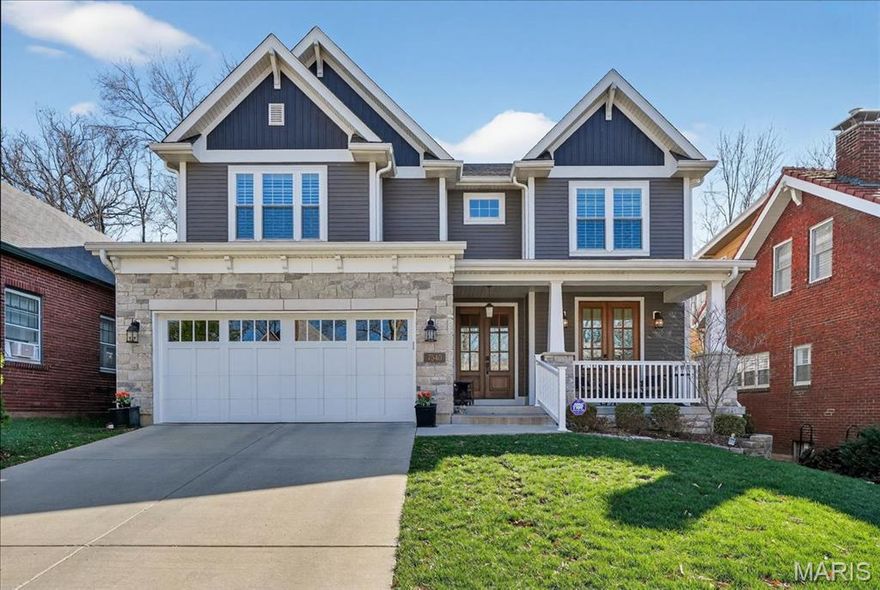 Pristine newer construction in University City blends modern luxury with casual elegance. This stunning 4 bed, 4 bath home includes 3,500+ square feet of living space on a professionally landscaped, fenced .15-acre lot. Nine-ft ceilings, gleaming hardwood floors & high-end finishes highlight the home. The open floorplan great room, breakfast room and eat-in kitchen are flooded with natural light, with a jaw dropping center kitchen island, stainless appliances and a well-appointed bar/butler area adjoining. With its plantation shutters, sleek built-ins and gas fireplace, the great room is the place where everyone wants to be. A generous separate dining room features beautiful architectural details, including striking millwork and gorgeous columns. A bonus sitting room and office/bedroom space provide flexibility to the main level floorplan, with a gorgeously detailed full bathroom and mudroom nearby.  The spacious upper level primary suite is a true retreat, with spa-like bathroom & large walk-in closet. Three additional bedrooms, two additional full baths & the  laundry room provide comfort and convenience. With its deep pour, roughed-in plumbing, lookout and egress windows, the unfinished LL offers unlimited possibilities for rec rm, bedroom suite or media room. A fabulous deck overlooks the lush yard and an oversized 2-car garage complete this spectacular home. Just steps from Clayton's parks, restaurants, offices and retail, this home offers the best in style, design and quality construction in a location not to be missed!