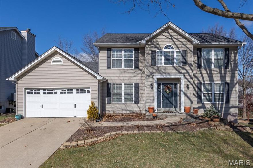 Welcome Home! This spacious 4-bed, 3.5-bath home offers the perfect combination of thoughtful updates, functional living space, and modern style. Step inside to find brand-new luxury vinyl plank flooring throughout the main level, creating a fresh, cohesive look. The main floor offers a comfortable open flow between the kitchen, breakfast and living areas—ideal for both entertaining and daily life.  Kitchen is large & efficient with breakfast bar, pantry, gas range and new high-end dishwasher.  A cozy woodburning fireplace is highlighted with lots of natural lighting from the large windows. The breakfast room includes a bay area with French Door that opens to a spacious maintenance free deck. A formal living room could also be transformed into a private office or library with the introduction of double doorways.  The dining room is a great feature for those who enjoy entertaining.  It could also be a great space made to fit your lifestyle such as additional office space or a playroom.  Such great possibilities to consider! The multi-directional staircase with its landing leads upstairs where you’ll find four generously sized bedrooms, including a center hallway floorplan that opens to a very spacious loft or bonus room. The primary bedroom offers a renovated bathroom with a spa-like feel, and the custom California Closet system adds exceptional organization and storage.  The finished basement expands your living space even further - perfect with a recreation room including a theater ready media area with pre-wired surround sound & wet bar, a workout room, a full bathroom and a sleeping room with walk-in closet for a 5th “Unofficial” bedroom. A gas fireplace creates great ambiance with an additional heat source. There is a ‘sound-controlled’ music room that could also be used for storage. You will love the walk-out to the patio overlooking a beautifully landscaped, level & fenced backyard. The Garage is oversized with new WIFI opener - one side measures ~29.5 ft – perfect for tandem parking small vehicles, storing a boat, workshop or plenty of space for the bikes!  With Whitmoor Country Club around the corner, it’s a perfect place to store your golf cart too.  Located in the heart of St. Peters and a short distance from Cottleville, you will enjoy numerous parks & recreational facilities!  The new roof with leaf filter system will provide peace of mind for years too.  Open House Sunday 3/15 from 1-3.