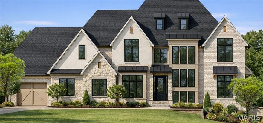 Discover an extraordinary opportunity to design and build a custom dream home with Benchmark Custom Homes on a sprawling 3.24-acre estate in prestigious Town & Country, MO, directly across from the serene beauty of Queeny Park. With expansive 300 x 470 ft dimensions, this private, park-like setting offers lush views, exceptional privacy, and a lot that accommodates a pool, all within one of St. Louis’s most sought-after communities.
This thoughtfully designed luxury residence features a private, estate-style layout with exceptional craftsmanship throughout. A dramatic two-story foyer welcomes you, with optional ceiling-height paneling and an abundance of natural light from walls of windows.
The gourmet kitchen anchors the home with an oversized island, 48" professional range, and built-in 32" refrigerator and freezer. A true butler’s pantry enhances both storage and entertaining. The adjacent dining area comfortably seats eight, while the kitchen and family room feature 10' ceilings that step up to 11', creating a bright, open gathering space.
A main-floor office with double doors provides privacy and flexibility. Everyday function is elevated with an oversized carriage-style garage, a garage-entry mudroom, and a secondary interior mudroom.
The primary suite occupies its own private wing, offering a true retreat. Vaulted ceilings and abundant windows enhance the space, while private access to a vaulted covered patio—with optional screening and outdoor kitchen—extends the living area outdoors. The spa-inspired primary bath includes an optional fireplace, two-person shower, freestanding soaking tub, dual vanities, and a generous walk-in closet with the option for a secondary laundry.
The second floor continues the home’s thoughtful separation of space. One wing features a private living suite with soaring 14'5" ceilings, a large bedroom, full bath, walk-in closet, and optional built-in desk—ideal for guests or multigenerational living. The opposite wing includes two additional ensuite bedrooms, a kids’ loft, second-floor laundry, and a vaulted media room.
All Benchmark Custom Homes include high-performance energy systems, a builder warranty, and a 10-year dry basement guarantee, providing peace of mind and long-term quality. With over 35 years as one of the area’s most trusted builders, Benchmark delivers exceptional design, reliability, and craftsmanship.
Final pricing is based on plan, specifications, and finishes. Renderings and floor plans are for illustrative purposes only. Final design, dimensions, features, and materials may vary based on buyer selections and construction requirements.