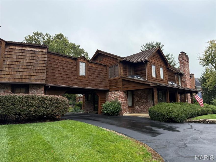 A rare opportunity for exceptional space and long-term upside in one of Town & Country’s most coveted pockets. Just a few homes in from the gated entrance, this stately Tudor offers privacy, presence, and a layout built for large households. A true port-cochere connects the home to an oversized 3-car garage topped by a massive private-entry bonus suite—ideal for extended family, a dedicated office, or studio. The home has been proudly maintained and is move-in ready, with tremendous potential for anyone who wants to bring their own aesthetic updates and capture significant value. A separate pool house adds extra flexibility; with some light TLC it could become a great guest space or office. Generous room sizes, multiple gathering areas, a private yard, and a pool make it perfect for hosting. All in a premier location minutes from top hospitals, highways, and the best of St. Louis. A smart, well-priced estate with room to grow into.  Appraised in October for $1,346,000.