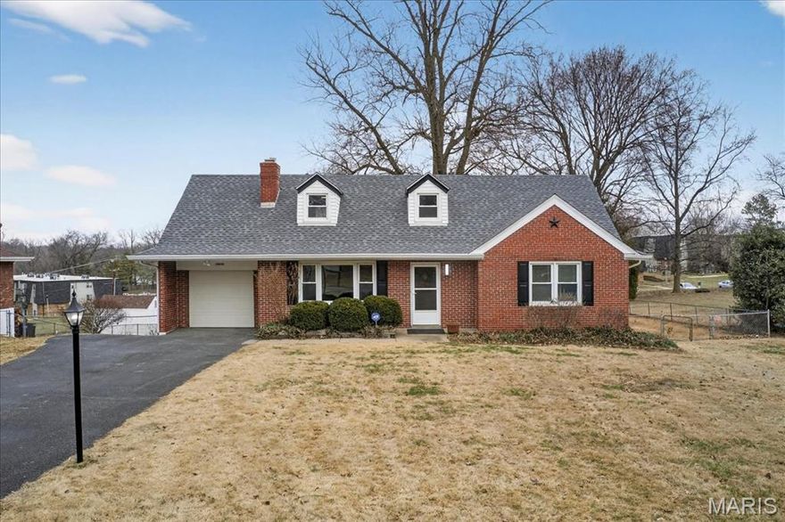 Agent Owned. Back On The Market Through No Fault Of The Seller. Beautifully and recently updated 1.5 story brick w/4(maybe 5) bedrooms, 3 full baths, part finished walk-out basement, 1-c attached garage(20 x 11w/opener that leads directly into the home, all this sitting on almost 1/2 acre. The main floor has 2 brs,1 full updated bathroom, all new flooring, new paint, walls & ceilings, double pane insulated windows w/marble sills, white 6 panel doors w/black hardware, new light fixtures through out, new kitchen w/quartz counters, new Samsung stainless steel appliances w/5 burner gas range and pantry w/barn door. The upper level has 2 brs, 1 full updated bath & fresh paint. The primary bedroom is located on the upper level with a spacious dressing room or nursery or could be converted into a large walk-in closet. The lower level w/walk-out is finished and has new paint on walls & ceilings, epoxy flake painted floors, full bath and what might be the 5th bedroom with w/egress windows. This lower level w/a private entrance might be ideal for an older child or in-law quarters. Outback is a deck, huge patio space, storage shed w/concrete floor and fenced yard. The roof and electric panel box are both new in 2025, the hvac is approximately 4 years old & there is a 65 gallon water heater. This home is located on a semi private street of mostly well cared for brick homes with only one way in or out. St. Louis County Code Compliant. THE MAX OCCUPANCY FOR THIS PROPERTY IS 14.