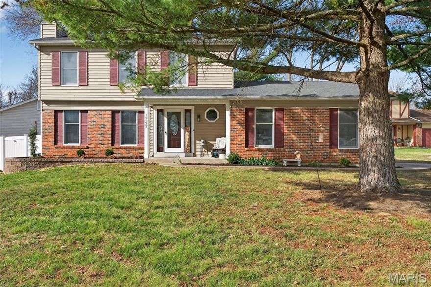 Welcome home to this beautifully maintained 2-story nestled on a desirable corner lot in a quiet cul-de-sac! A charming covered front porch invites you into the entry foyer, where stylish plank flooring flows seamlessly throughout the entire main level. The cozy living room features a warm fireplace flanked by built-in shelving, creating the perfect space to relax or entertain.
The dining room sits just off the eat-in kitchen, which offers crisp white cabinetry, a window over the sink, stainless steel appliances, and French doors that open to a spacious deck—ideal for outdoor gatherings—overlooking a private fenced backyard complete with a storage shed.
Upstairs, you’ll find three generously sized bedrooms and two full bathrooms. The primary suite boasts a recently renovated private bath, while the additional bedrooms feature walk-in closets for ample storage. The unfinished lower level provides even more potential, with a washer and dryer included and plenty of room for storage or future finishing. A 2-car side-entry garage adds convenience and curb appeal. This home combines comfort, functionality, and location—don’t miss your opportunity to make it yours!