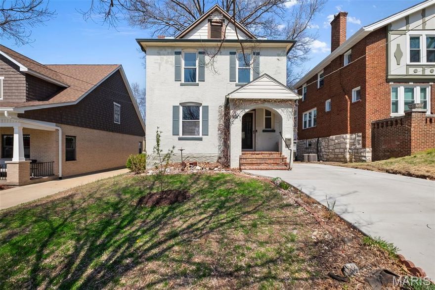 7479 Hiawatha is a rare opportunity to own one of St. Louis’ iconic “40 Thieves” homes — a small collection of early 1900s residences known for their charming architectural details, solid craftsmanship, and timeless appeal, rumored to have earned their nickname from a group of builders who quietly elevated the standard of homes in the neighborhood. From the moment you step into the historic entry foyer, you’ll feel the character carried throughout, from the original inlaid wood floors to the tall ceilings and light-filled rooms. The fabulous layout flows effortlessly, with the kitchen open to the dining area and the dining spilling into the living room, creating an inviting space for everyday living and entertaining, complemented by abundant cabinet storage and a convenient half bath on the main level. Upstairs, enjoy a totally renovated bath and an oversized owner’s closet so generous it could easily double as a home office or nursery. Behind the scenes, all-new plumbing and electric provide modern peace of mind, alongside major updates like the 2019 roof and new front door and new driveway. Outside, a large backyard offers off-street parking, a cozy firepit area, and sweeping views of downtown Clayton — a perfect backdrop for evenings under the stars. Nestled in one of the most coveted neighborhoods at an entry-level price point, this home also offers exciting potential to expand, making it a standout opportunity to plant roots, build equity, and become part of a truly special pocket of St. Louis. Seller is providing one year home warranty for buyers for added peace of mind!