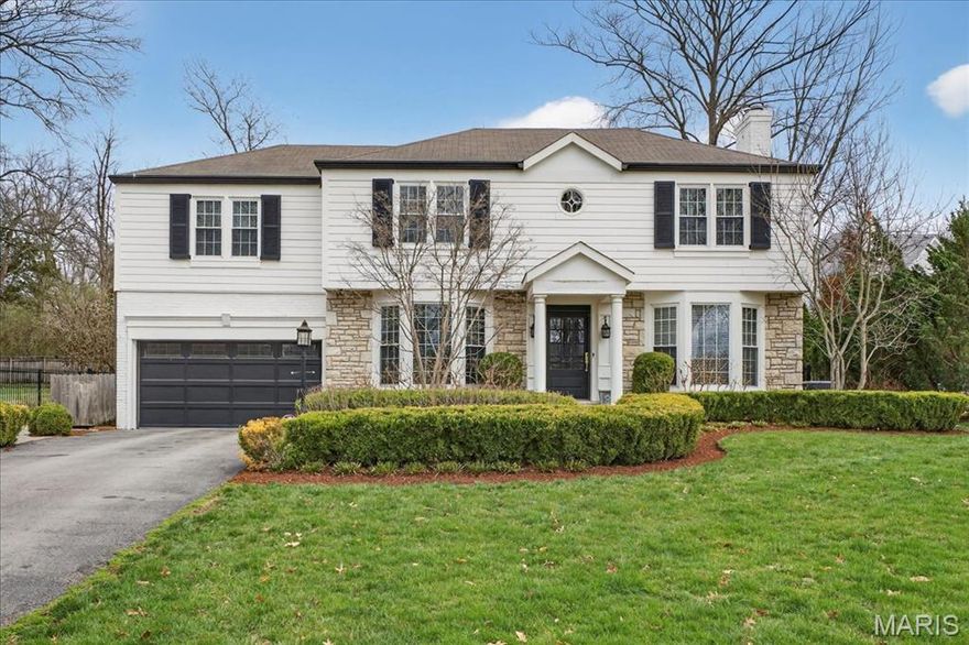 Located on one of Ladue’s most desirable streets, this beautifully updated 3-bedroom, 3-bath home blends timeless charm with modern luxury and extensive upgrades throughout.
The main floor showcases a stunning new kitchen featuring 42" white custom cabinetry, Silestone countertops, stainless steel appliances, a double oven, gas cooktop, and an expansive center island perfect for cooking and gathering. The kitchen flows seamlessly into the inviting hearth room with a ventless fireplace, new flooring, and a wall of windows overlooking the private backyard and pool. The spacious living and dining rooms provide wonderful areas for entertaining and everyday living.
An elevator offers convenient access to the second floor, where the large primary suite awaits. This retreat features a coffee bar with a refrigerator drawer, a luxurious ensuite bath with a soaking air tub and separate shower, and an oversized walk-in closet with custom built-ins and a second laundry area. Two additional bedrooms, a full bath, and abundant closet storage complete the upper level.
Outdoor living is equally inviting. Enjoy morning coffee on the stone patio or relax by the kidney-shaped saltwater pool with an automatic cover, all set in a private backyard.
Recent upgrades include new windows, a Lutron recessed lighting system, a full-home generator, zoned HVAC, an updated electrical panel, refinished wood floors, a beautifully redesigned front porch and entrance, an installed elevator, and surround sound both inside and out. New driveway, new fencing, outdoor lighting system. Roof and Hardie board siding 2013-2014.
Daniel Road homeowners also enjoy the convenience of a subdivision gate clicker that provides easy access to Highway 40.